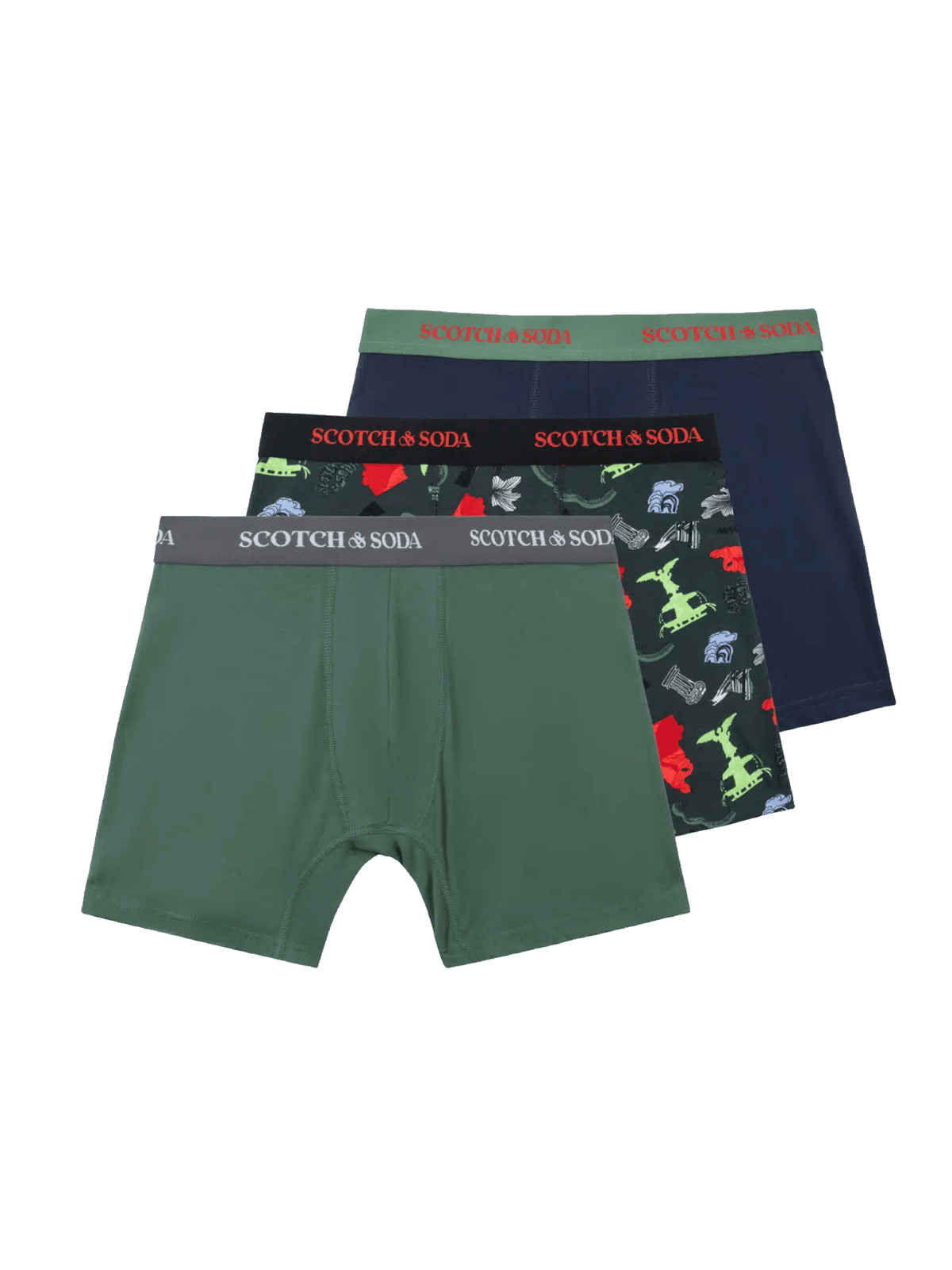 3Pk Mens Solid Cotton Stretch Boxer Brief Underwear - Scotch & Soda South Africa