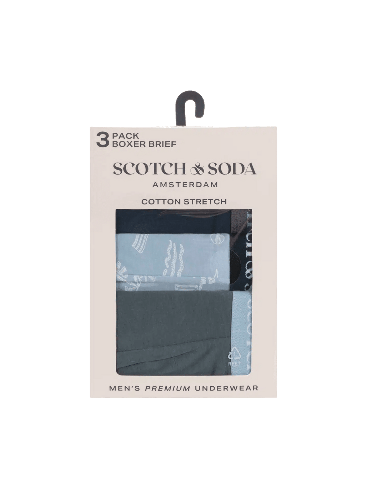 3Pk Mens Solid Cotton Stretch Boxer Brief Underwear - Scotch & Soda South Africa
