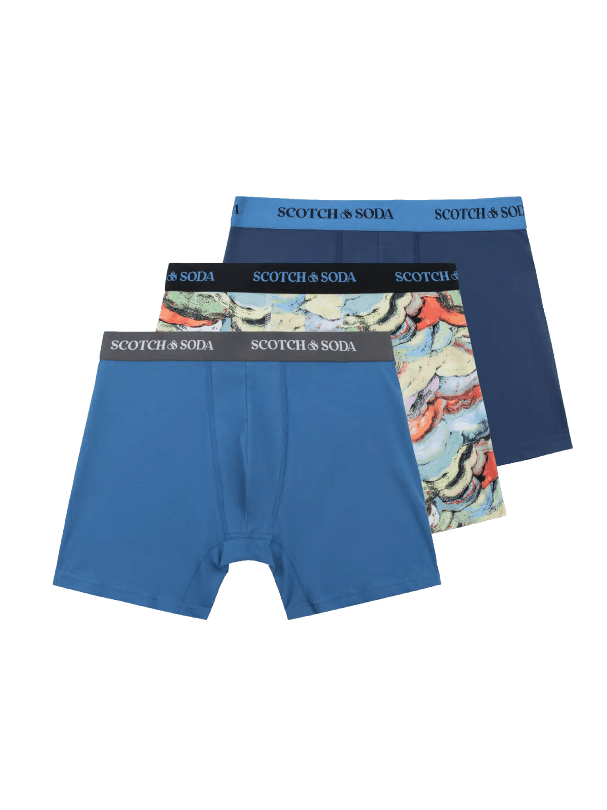 3Pk Mens Solid Cotton Stretch Boxer Brief Underwear - Scotch & Soda South Africa