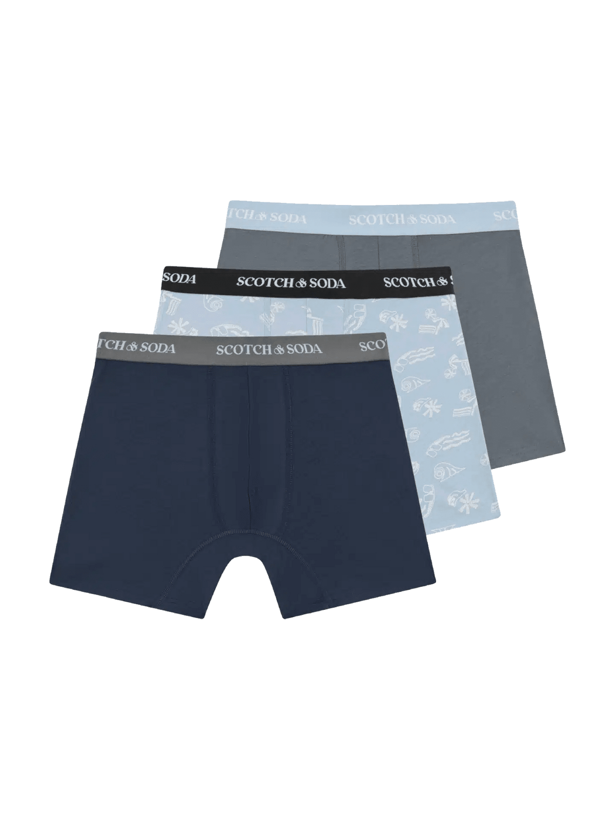 3Pk Mens Solid Cotton Stretch Boxer Brief Underwear - Scotch & Soda South Africa