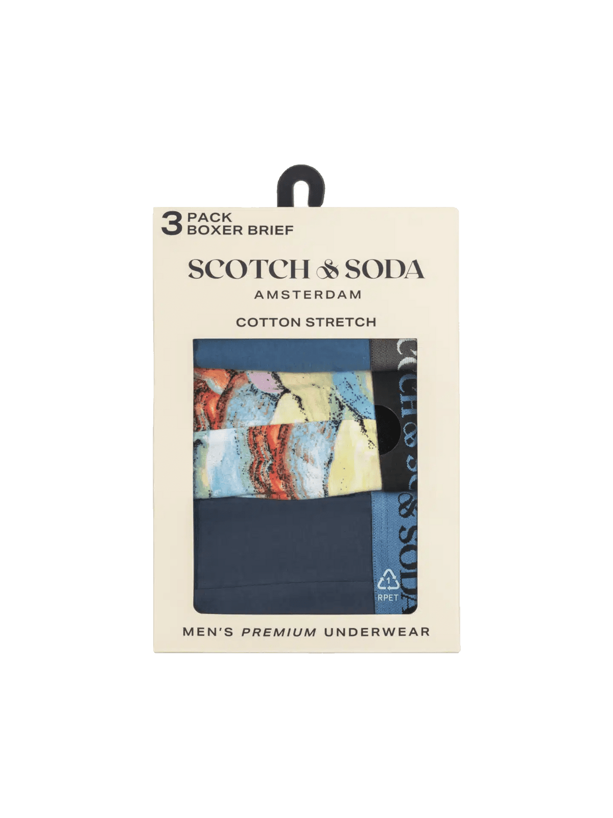 3Pk Mens Solid Cotton Stretch Boxer Brief Underwear - Scotch & Soda South Africa