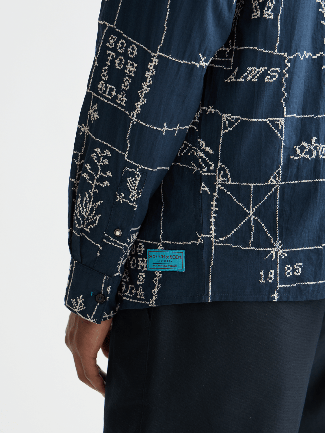 Allover Embroidered Shirt - Scotch & Soda South Africa