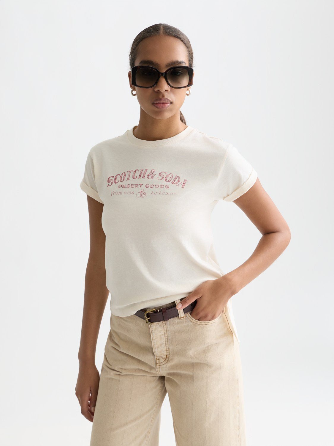 Artwork T-Shirt With Side Knot - Scotch & Soda South Africa
