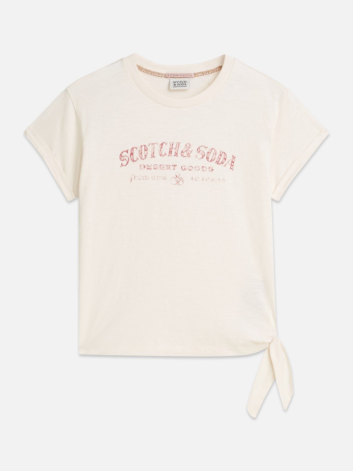 Artwork T-Shirt With Side Knot - Scotch & Soda South Africa