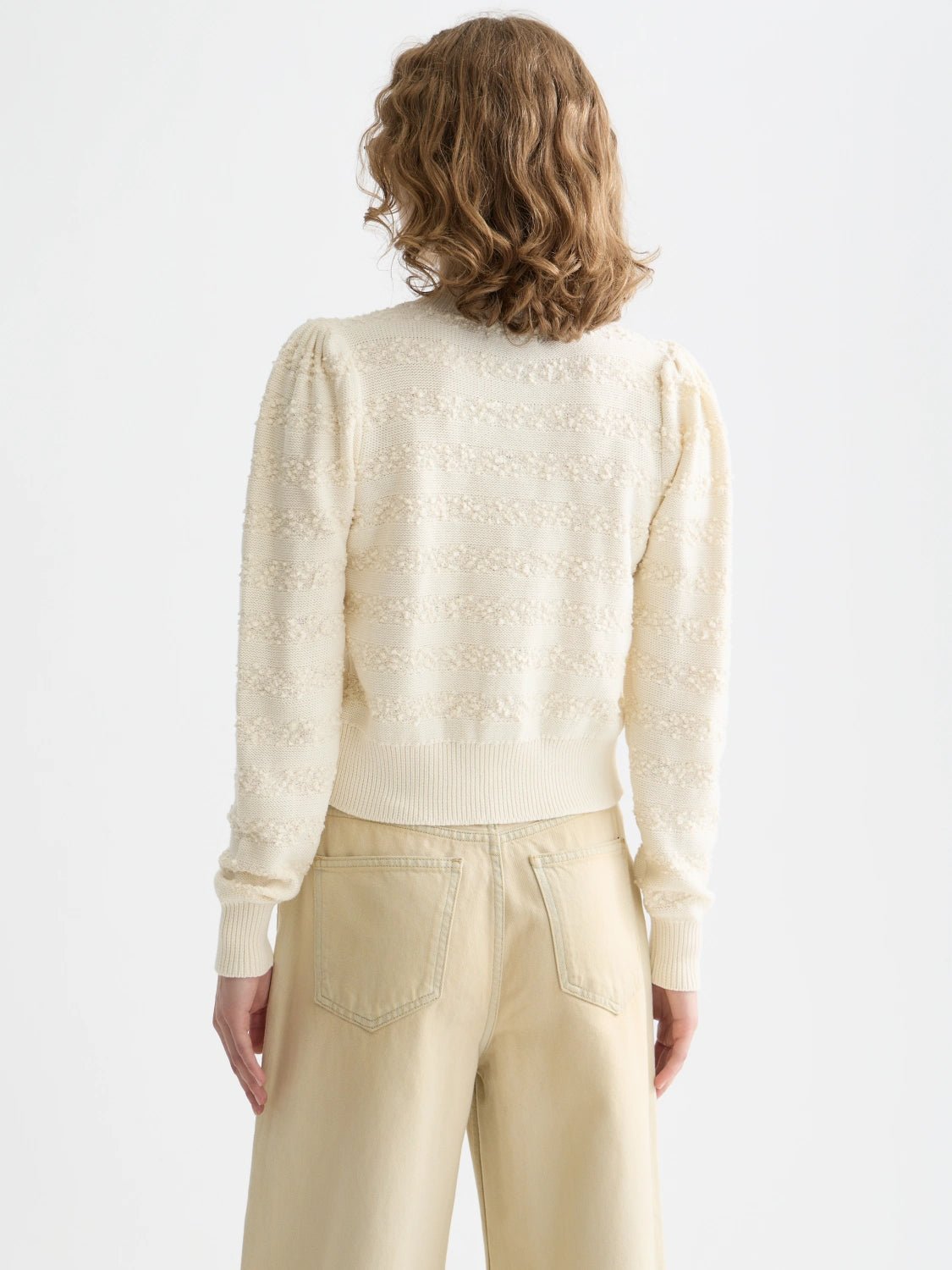 Bouclé Stripe Crew Neck Cardigan - Scotch & Soda South Africa