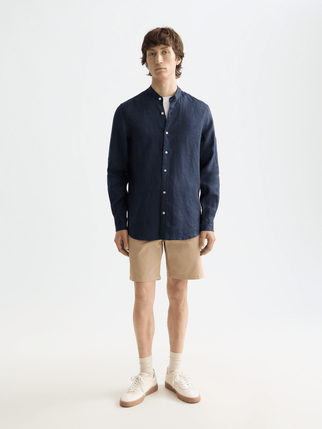 Core - Linen Shirt Ls Stand Up Collar - Scotch & Soda South Africa