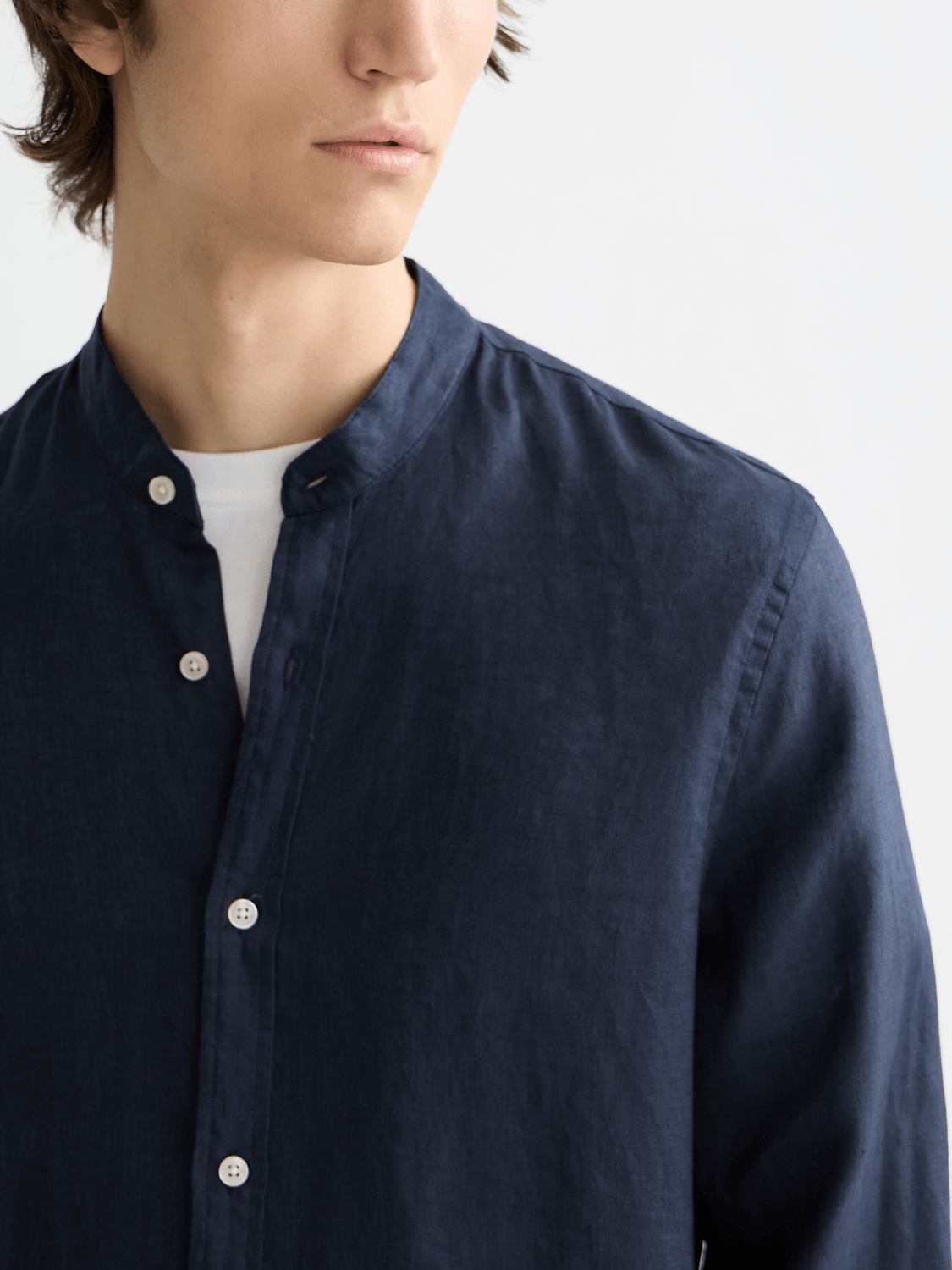 Core - Linen Shirt Ls Stand Up Collar - Scotch & Soda South Africa