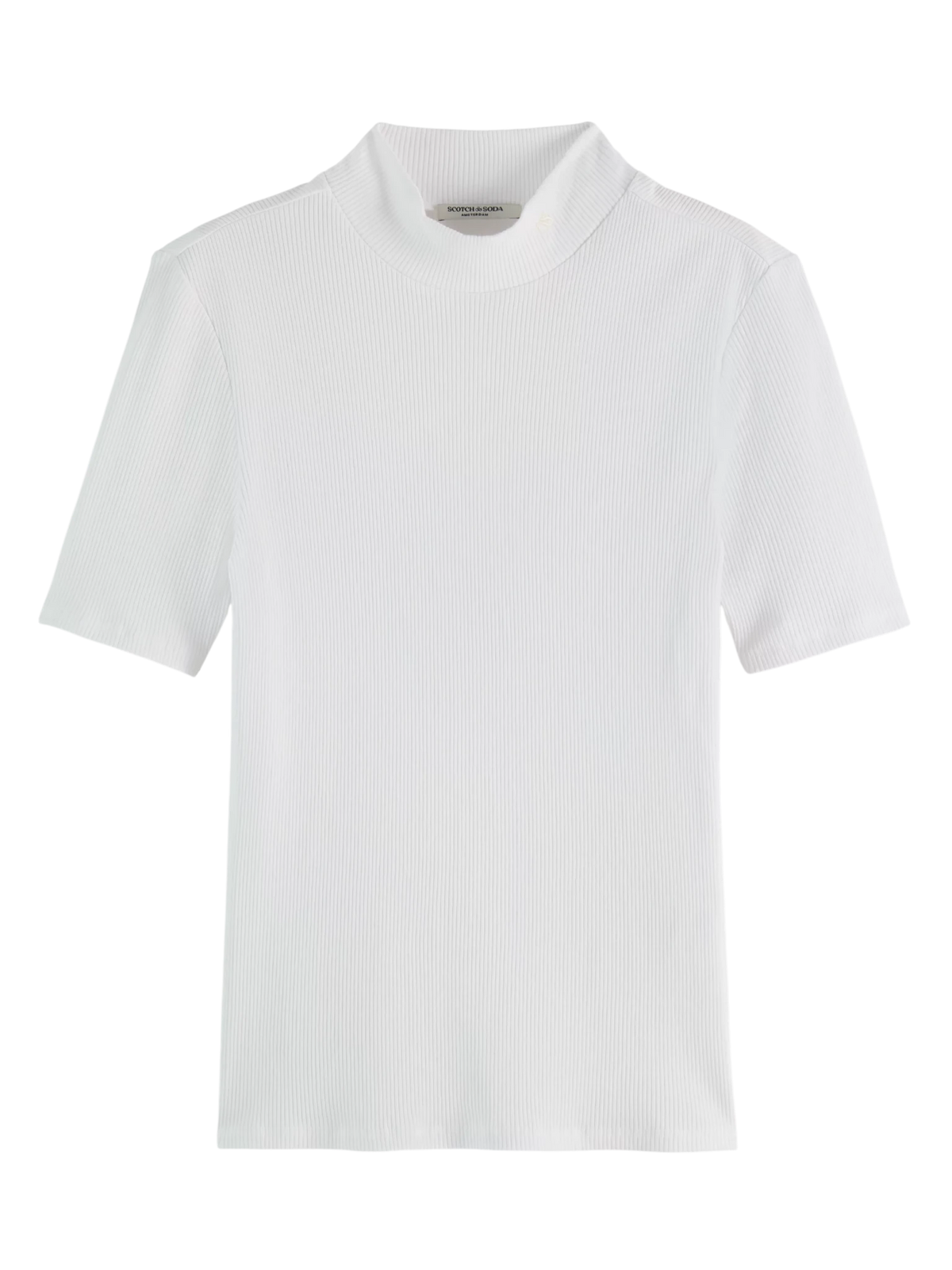 Core Mock Neck Rib T-Shirt - Scotch & Soda South Africa