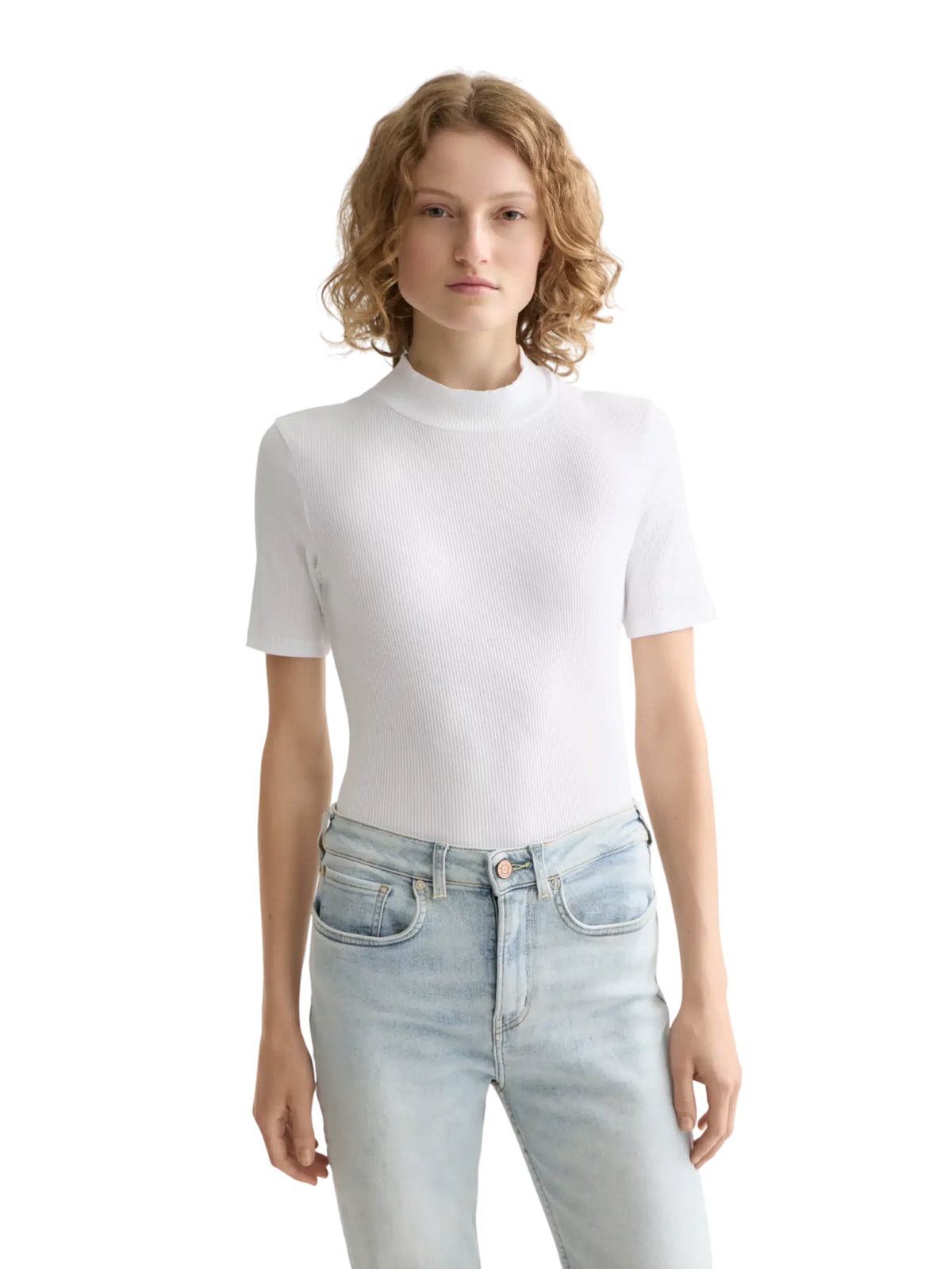Core Mock Neck Rib T-Shirt - Scotch & Soda South Africa