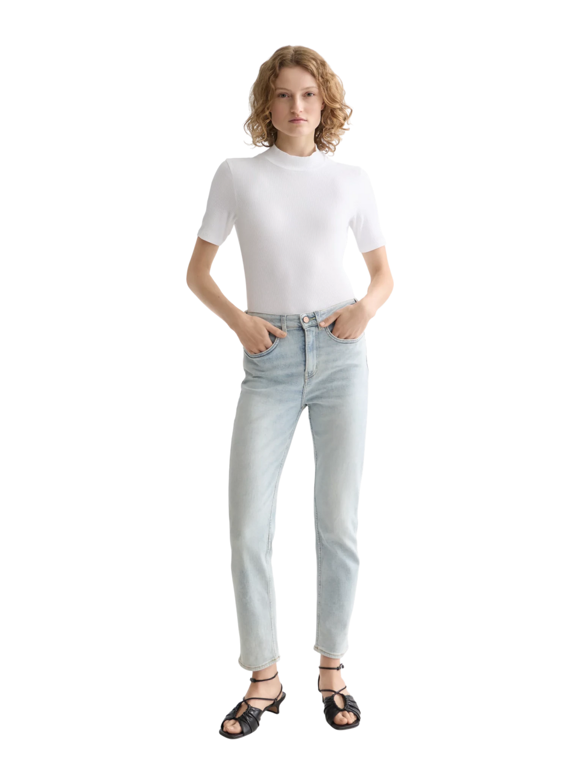 Core Mock Neck Rib T-Shirt - Scotch & Soda South Africa
