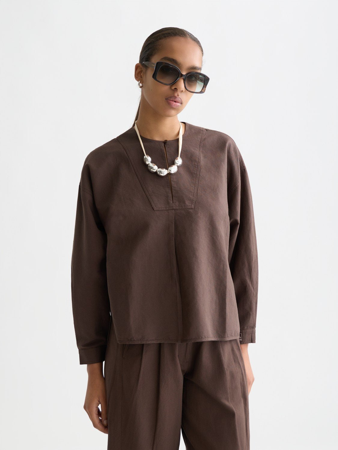 Cotton Linen Bib Shirt - Scotch & Soda South Africa