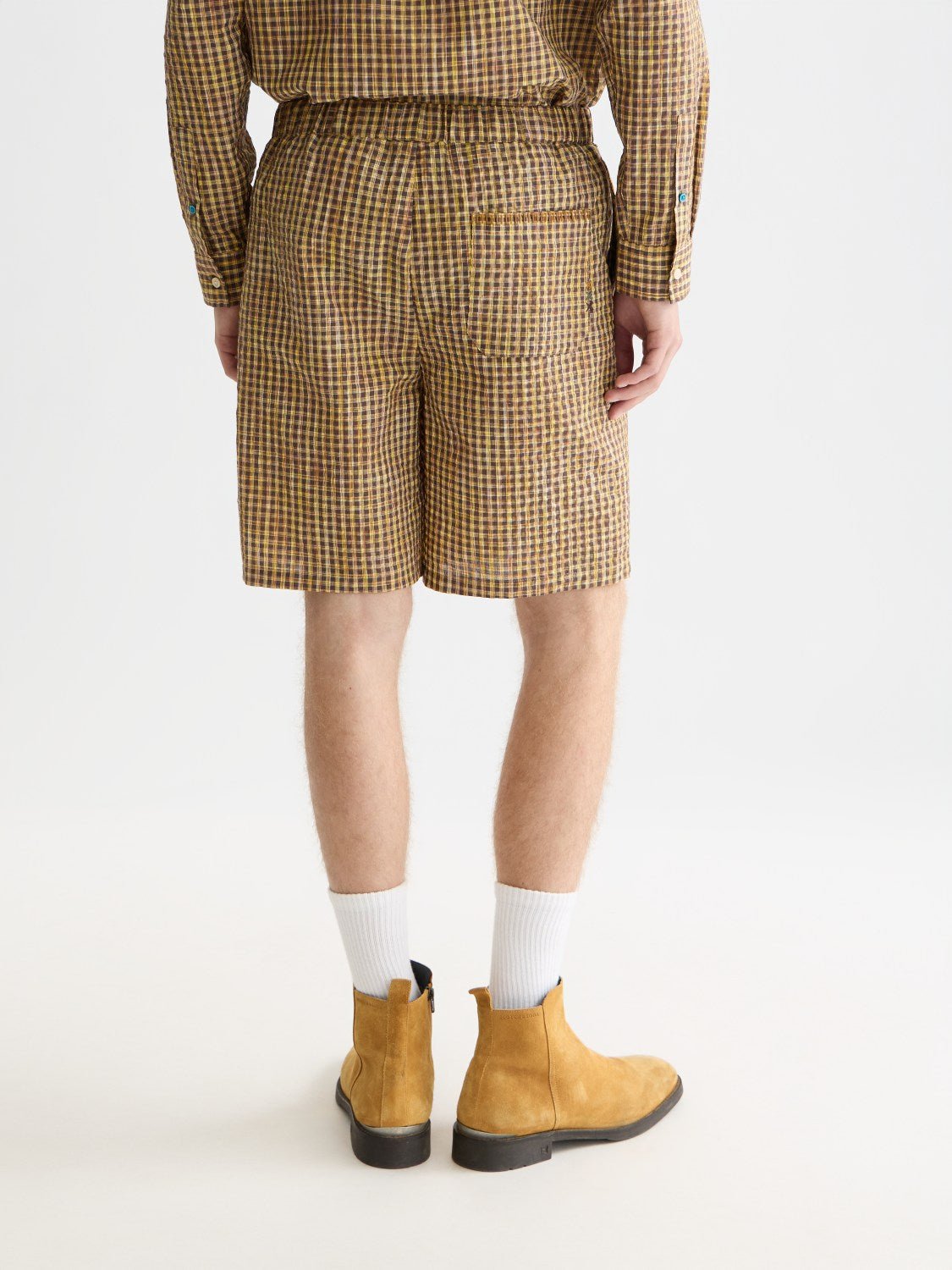 Cotton Seersucker Widefit Bermuda Shorts - Scotch & Soda South Africa