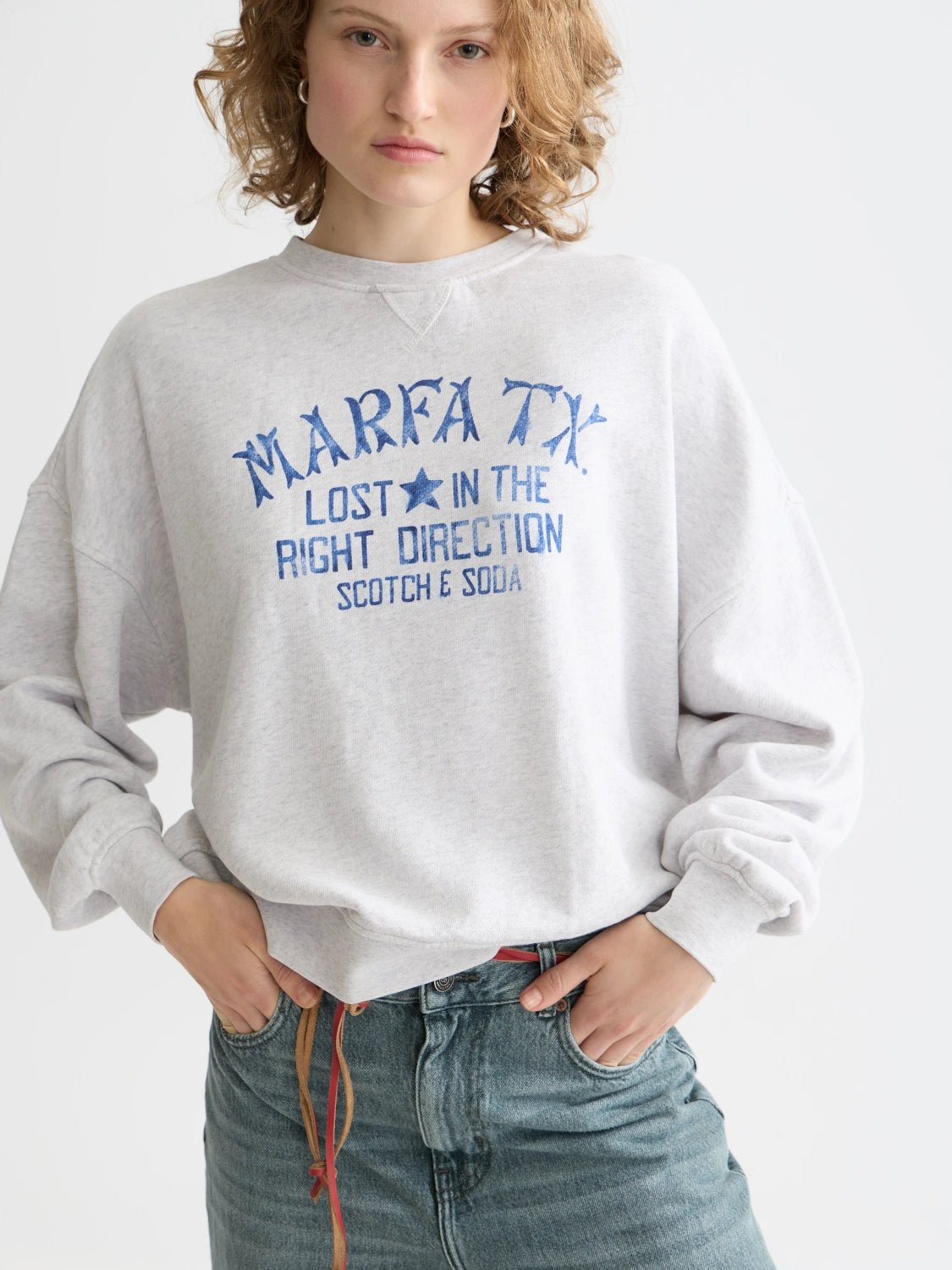 Denim Graphic Oversized Fit Sweatshirt - Scotch & Soda South Africa