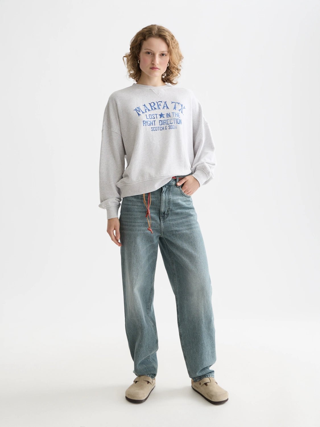 Denim Graphic Oversized Fit Sweatshirt - Scotch & Soda South Africa