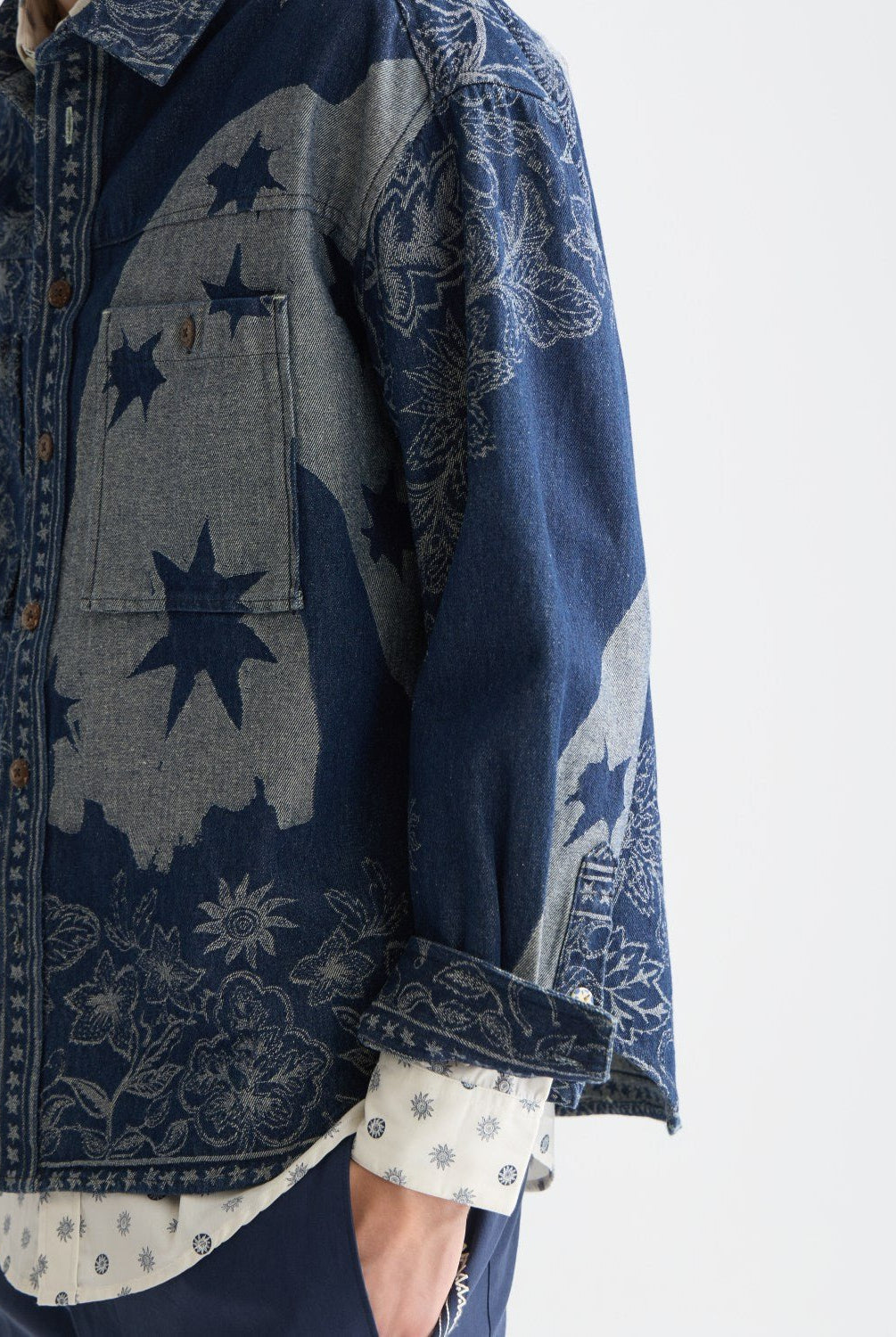 Denim Jacquard Overshirt - Scotch & Soda South Africa