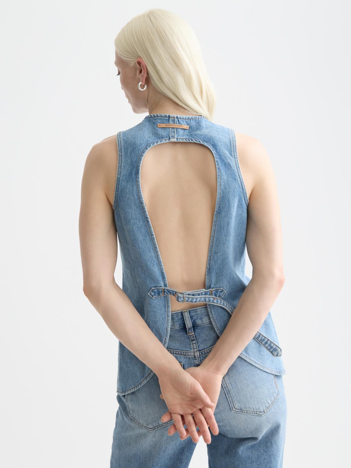 Denim Top With Western Seam Details — City Slicker - Scotch & Soda South Africa