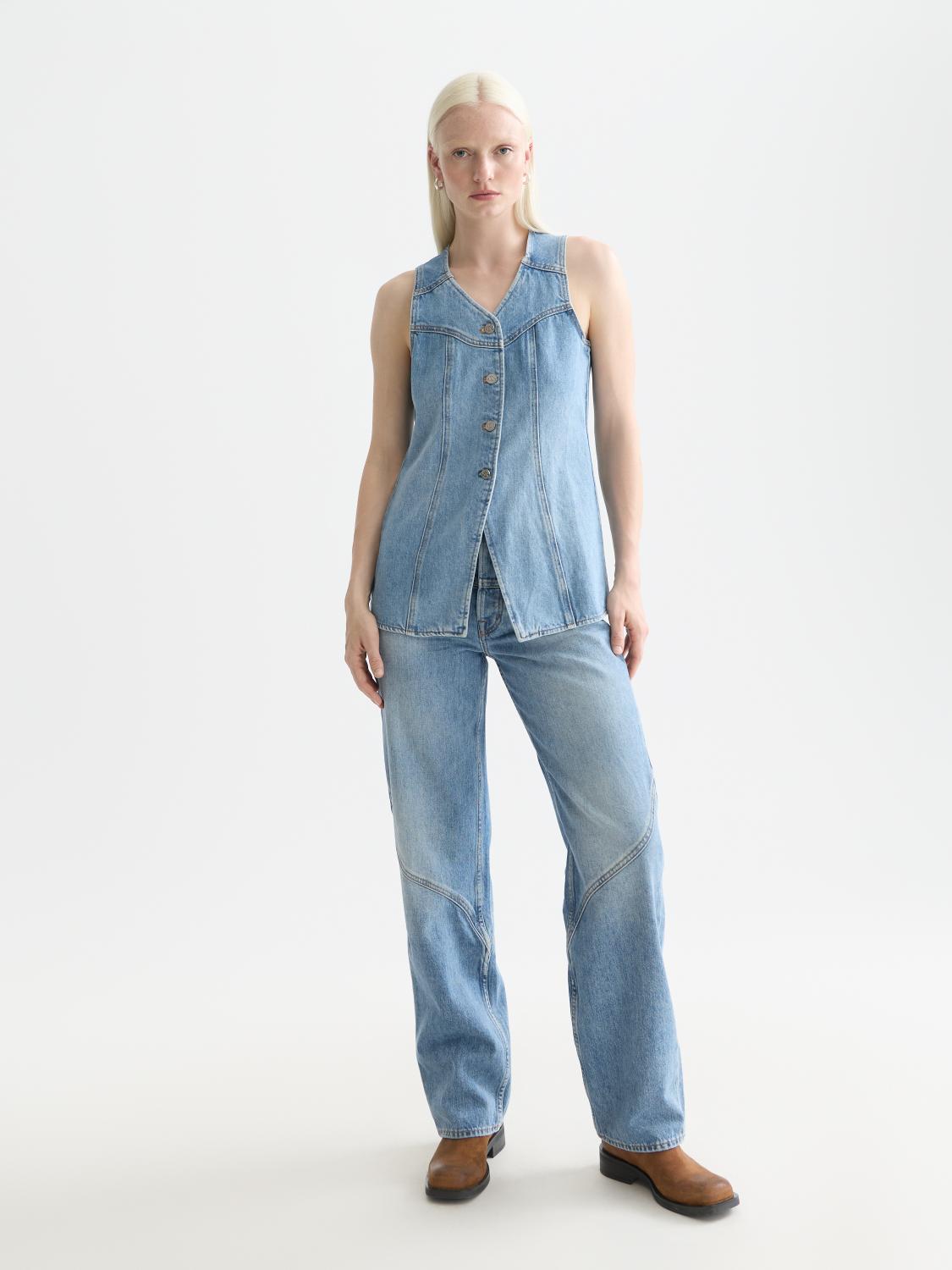 Denim Top With Western Seam Details — City Slicker - Scotch & Soda South Africa