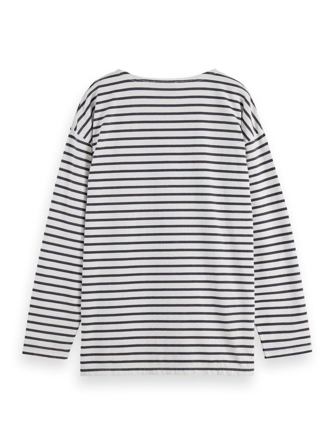 Denim Washed Long Sleeve Breton Tee - Scotch & Soda South Africa