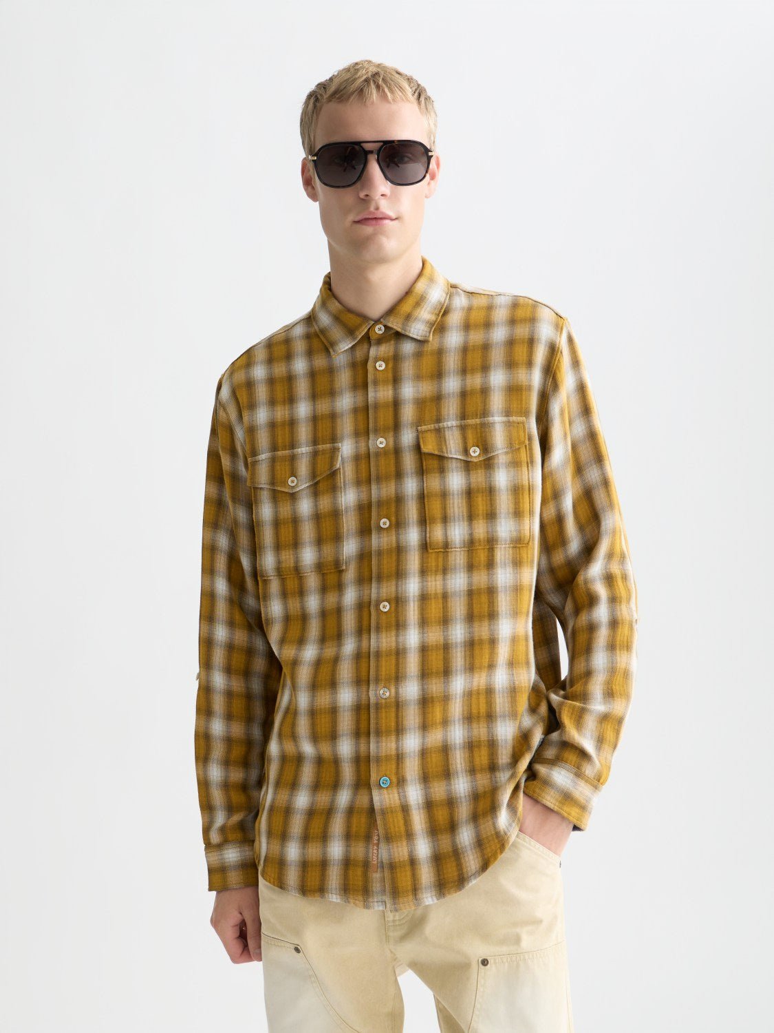 Double Cloth Check Relaxedfit Shirt - Scotch & Soda South Africa