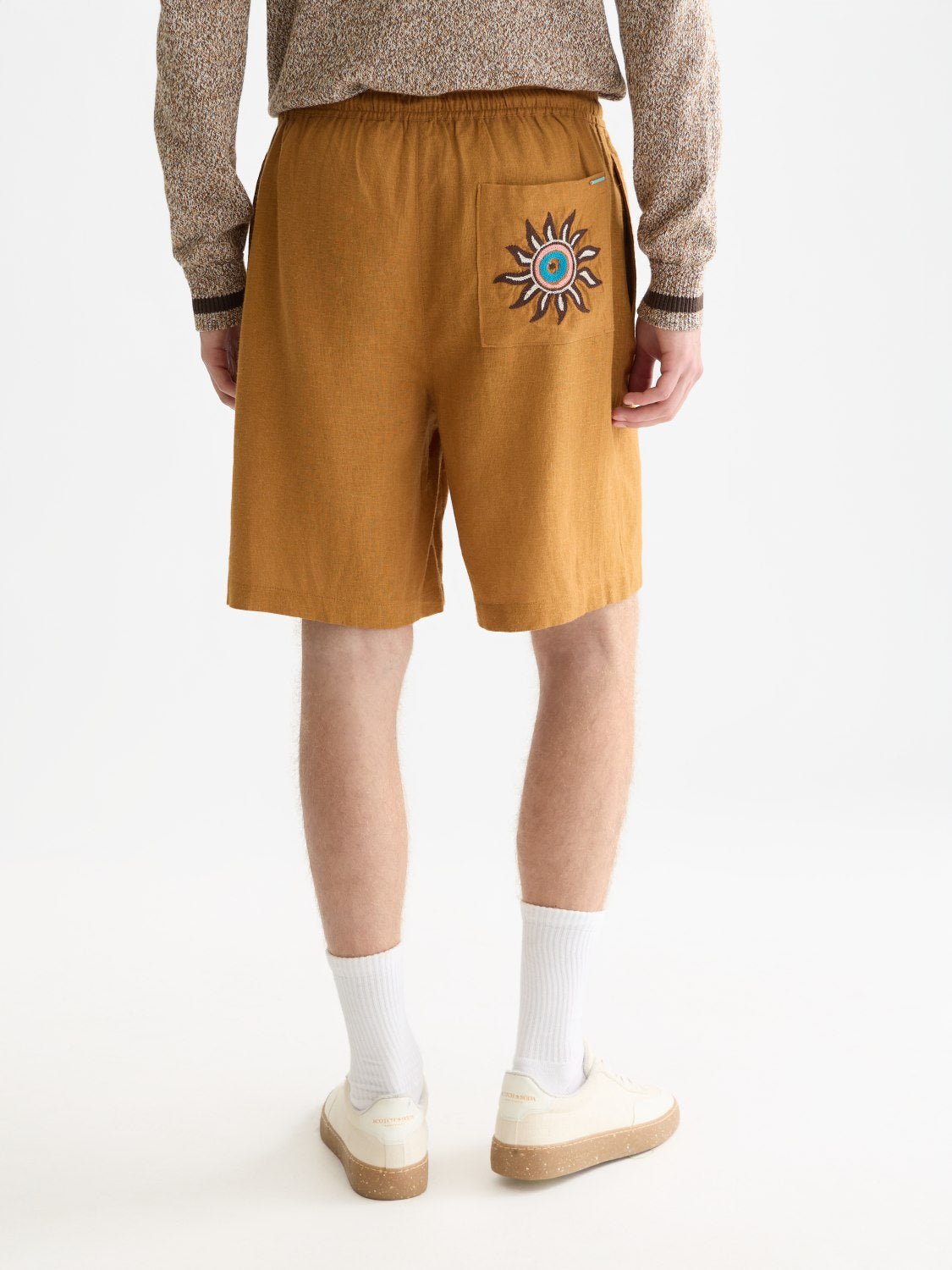 Embroidered Linenblend Widefit Bermuda Shorts - Scotch & Soda South Africa