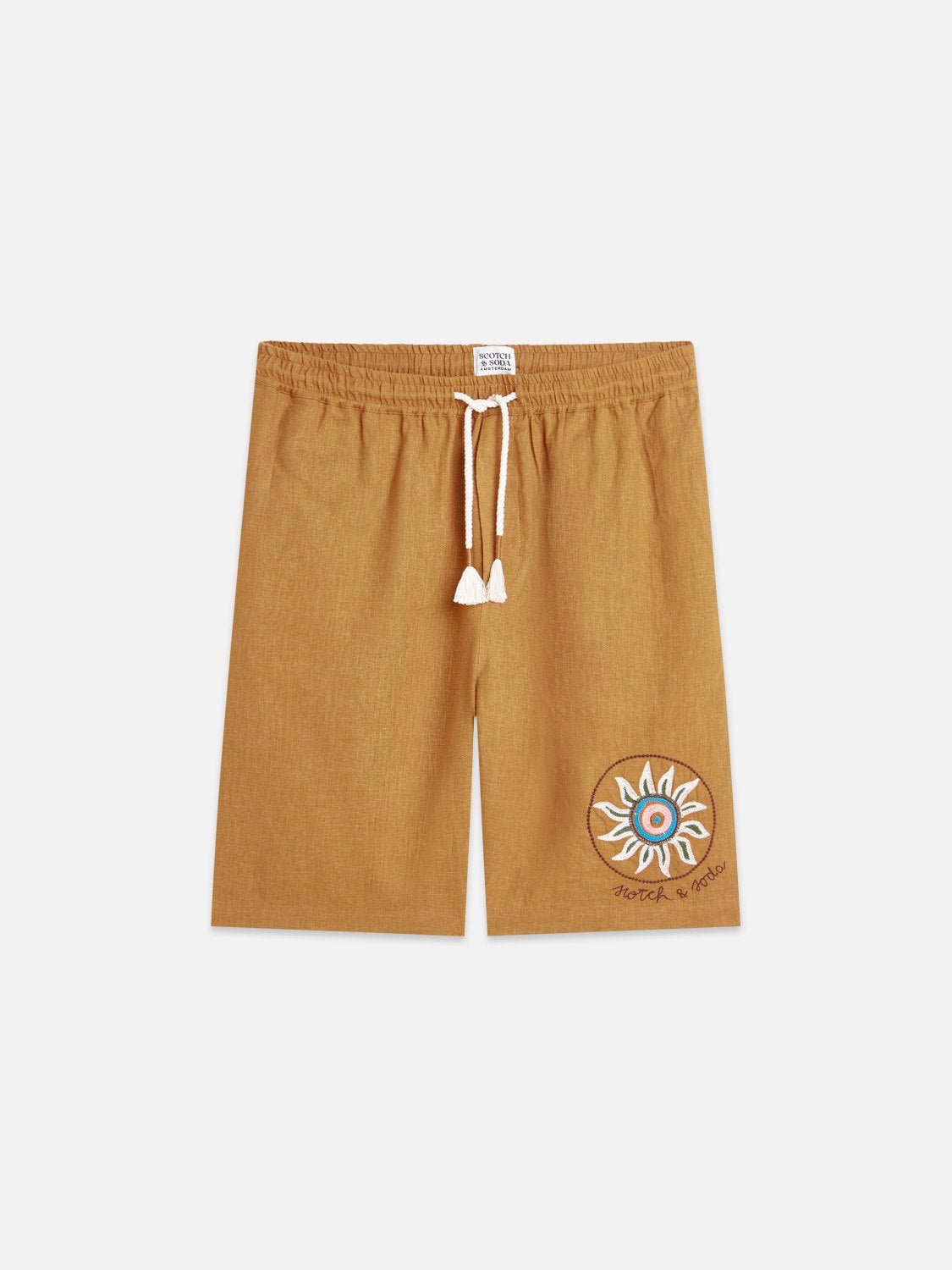 Embroidered Linenblend Widefit Bermuda Shorts - Scotch & Soda South Africa