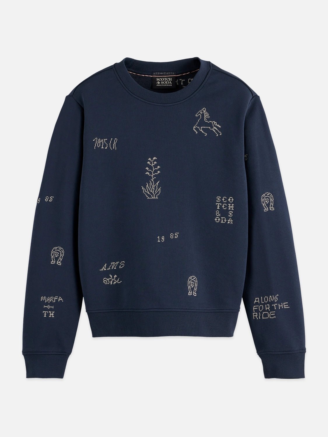 Embroidered Regular Fit Sweatshirt - Scotch & Soda South Africa
