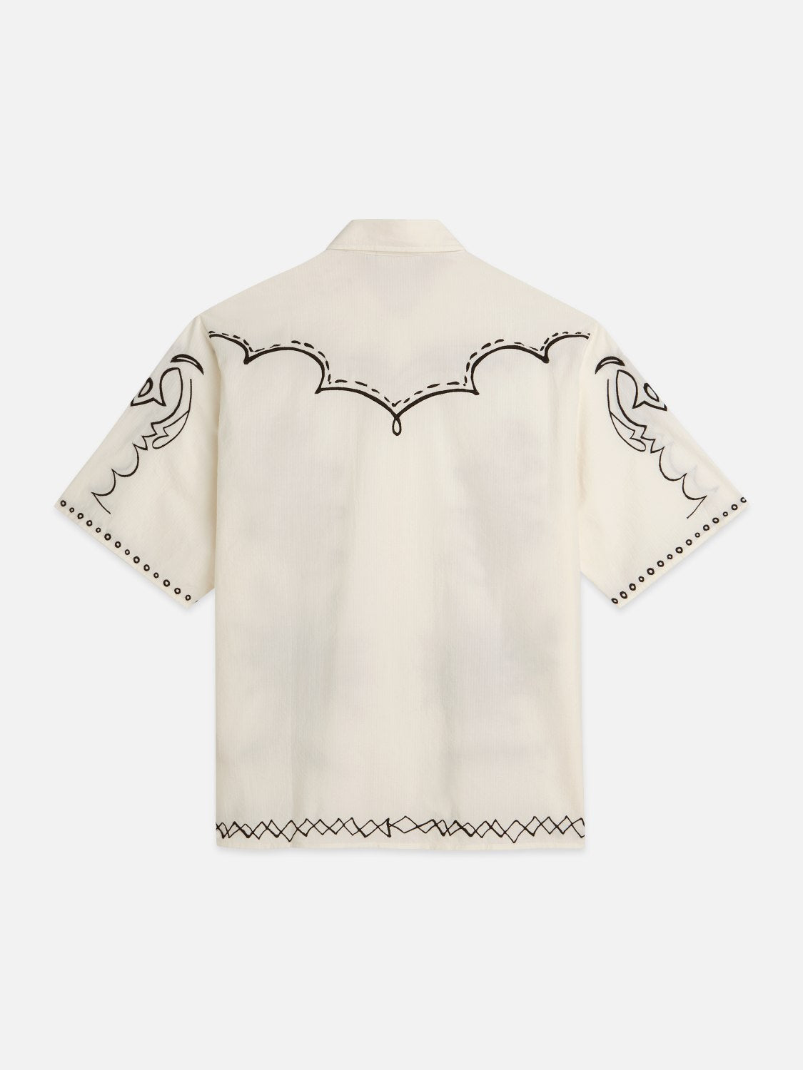 Embroidered Seersucker Relaxedfit Shortsleeved Shirt - Scotch & Soda South Africa