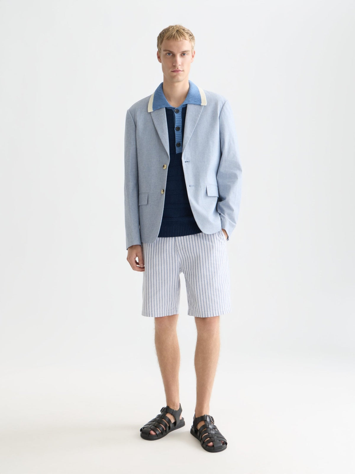 Fave Cotton/Linen Yarndyed Regular-Fit Bermuda Shorts - Scotch & Soda South Africa