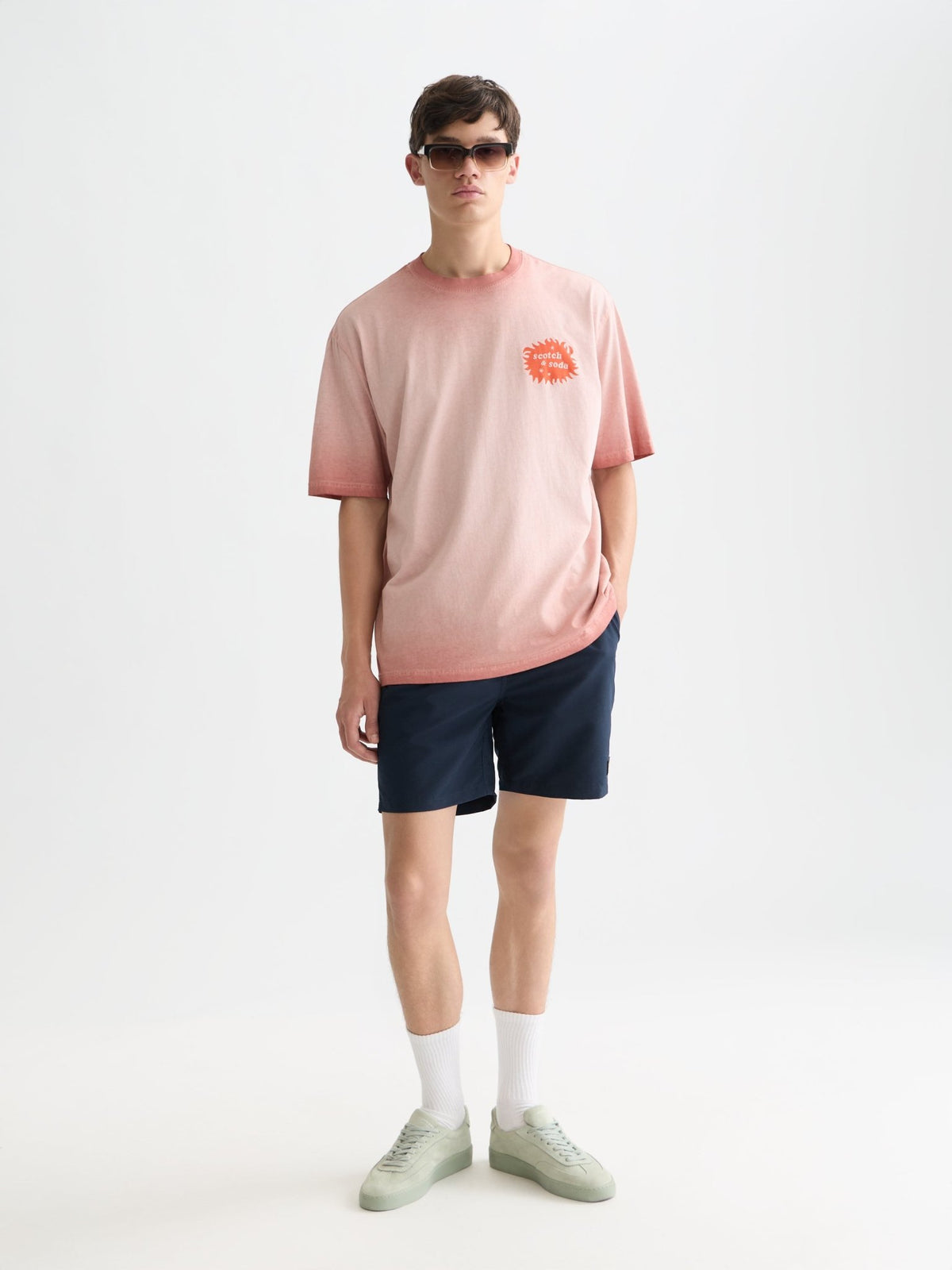 Front And Back Artwork Loose-fit Cold-dyed T-shirt - Scotch & Soda South Africa