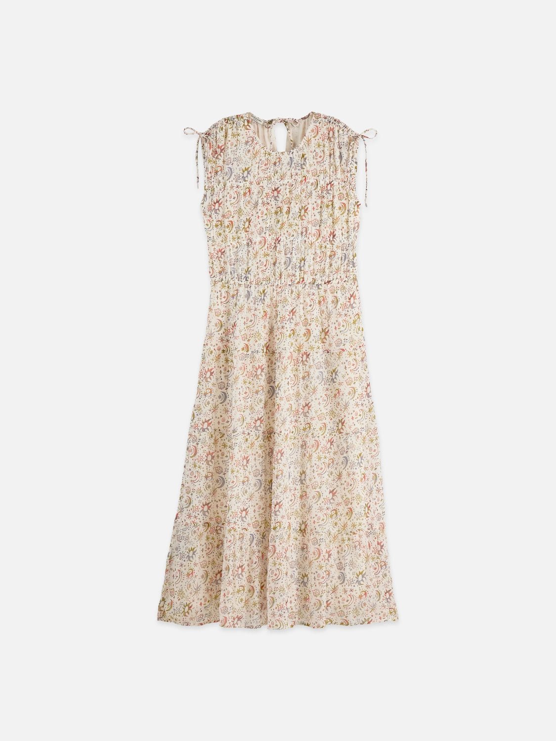 Gathered Midi Dress With Ties - Scotch & Soda South Africa
