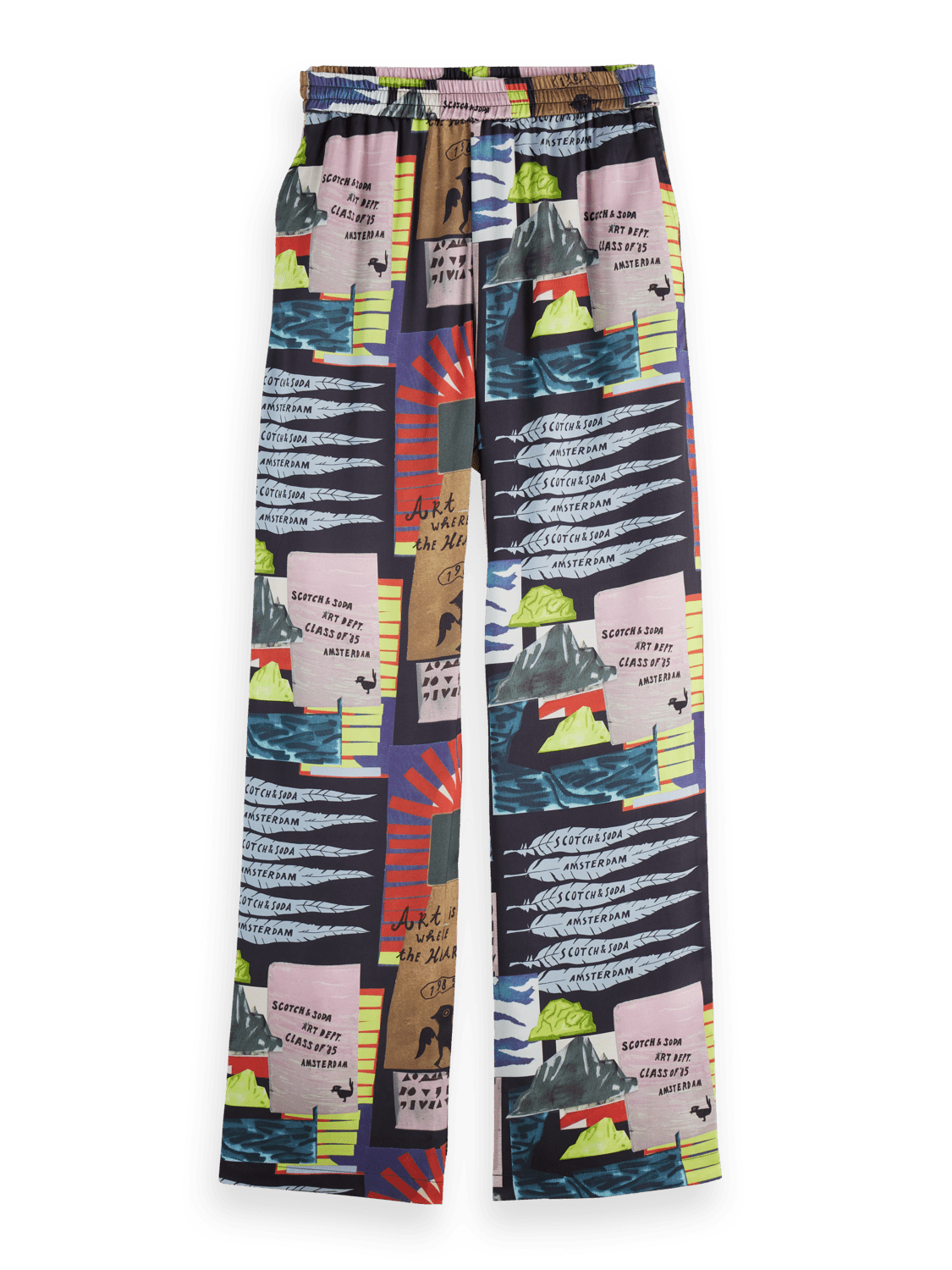 Gia - Mid Rise Wide Leg Elasticated Trousers - Scotch & Soda South Africa