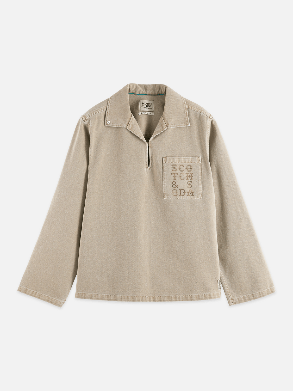 Half Closure Washed Overshirt - Scotch & Soda South Africa