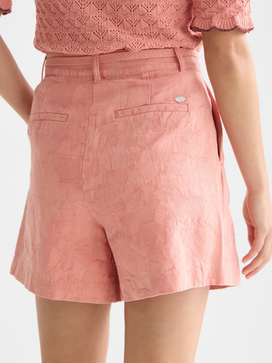 Jacquard Structured High Rise Shorts - Scotch & Soda South Africa