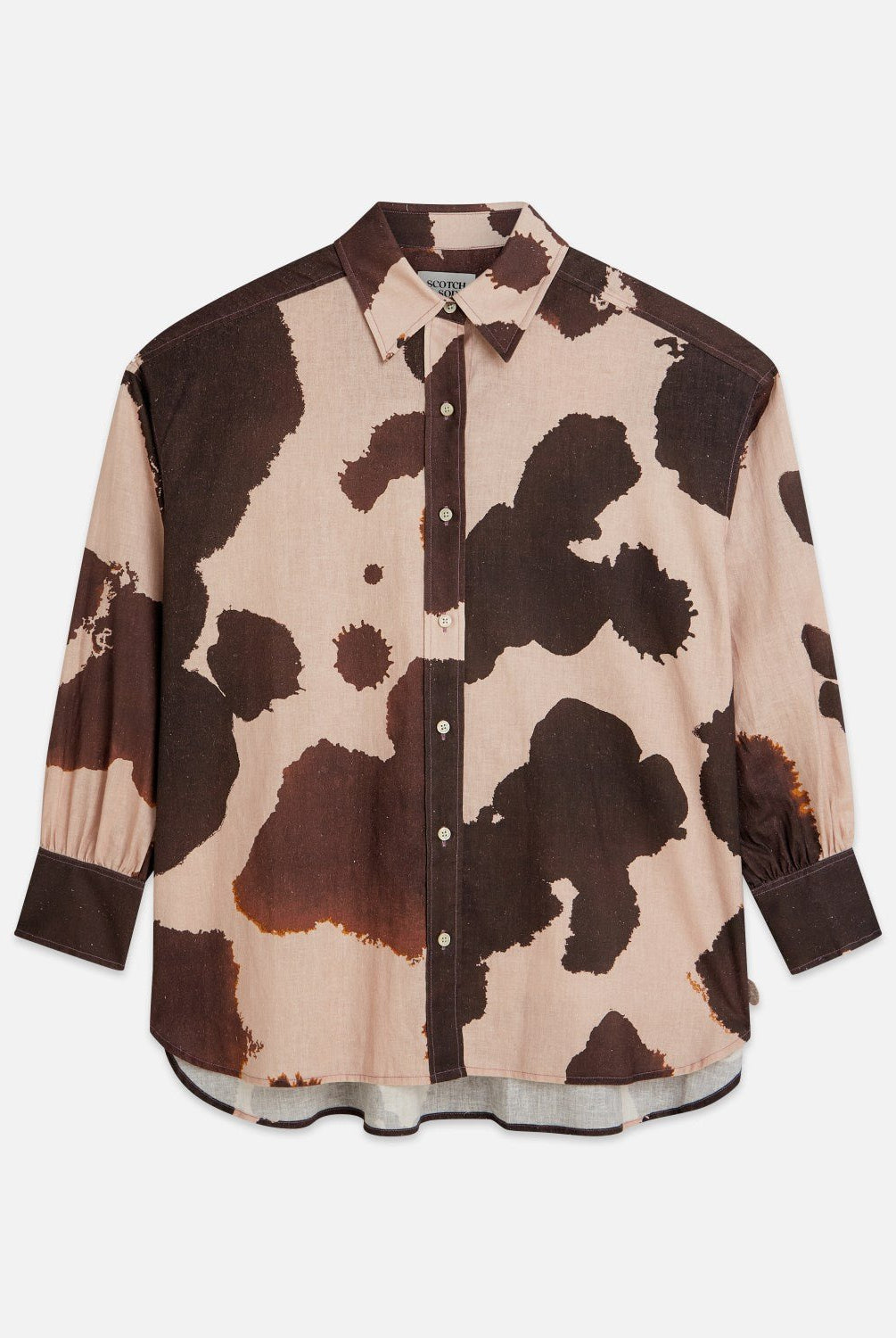Linen Blend Printed Shirt - Scotch & Soda South Africa