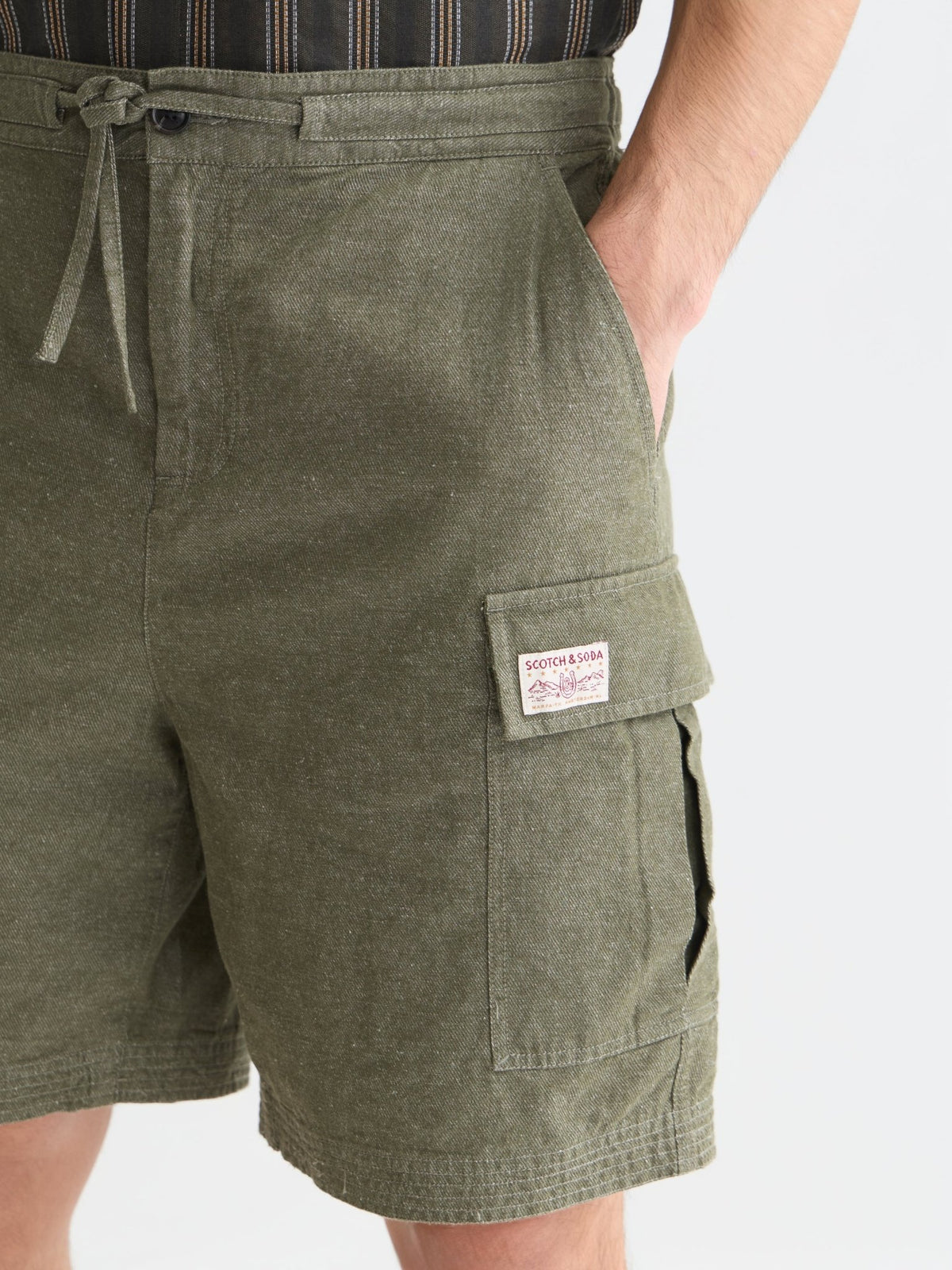 Linen Blend Relaxed-Fit Cargo Bermuda Shorts - Scotch & Soda South Africa