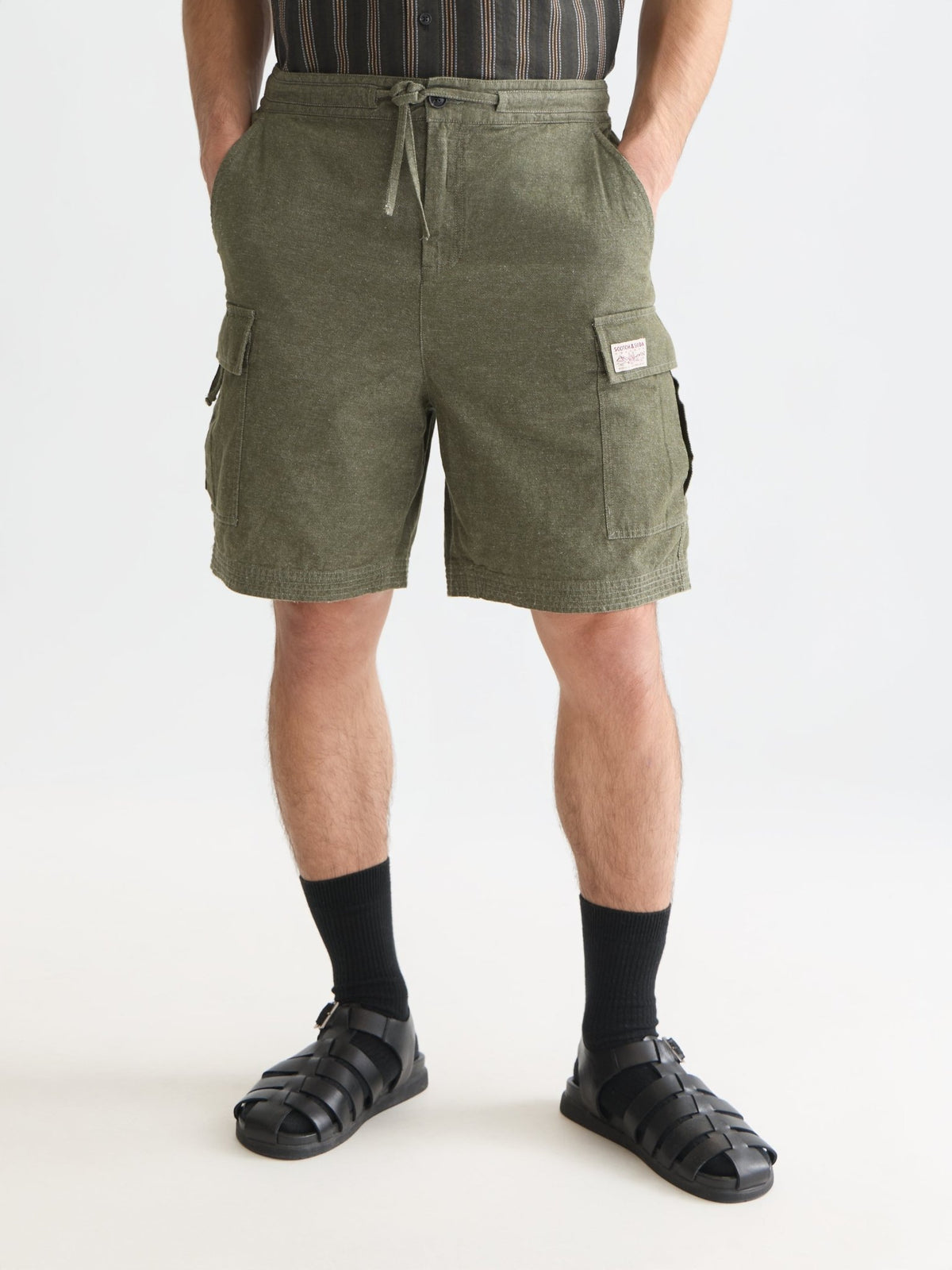 Linen Blend Relaxed-Fit Cargo Bermuda Shorts - Scotch & Soda South Africa
