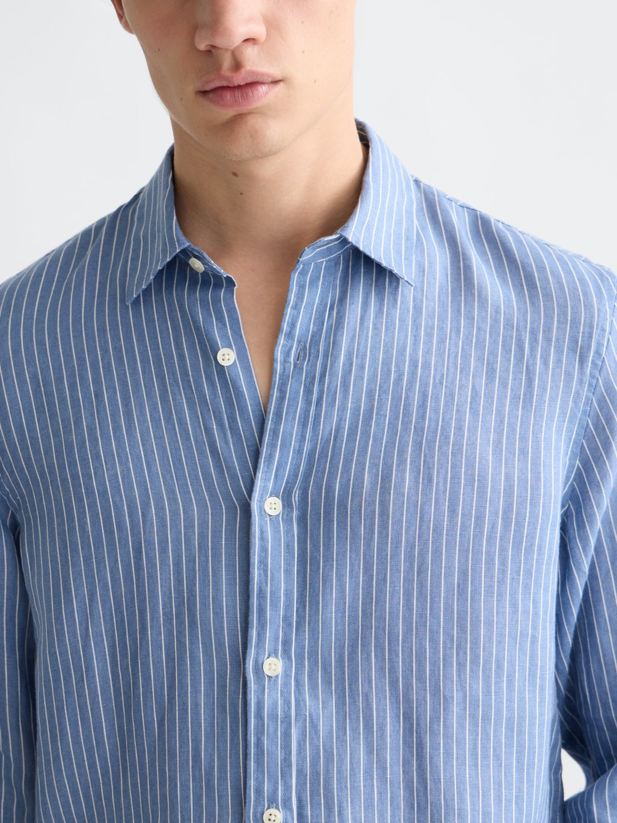 Linen Striped Regular Fit Shirt - Scotch & Soda South Africa