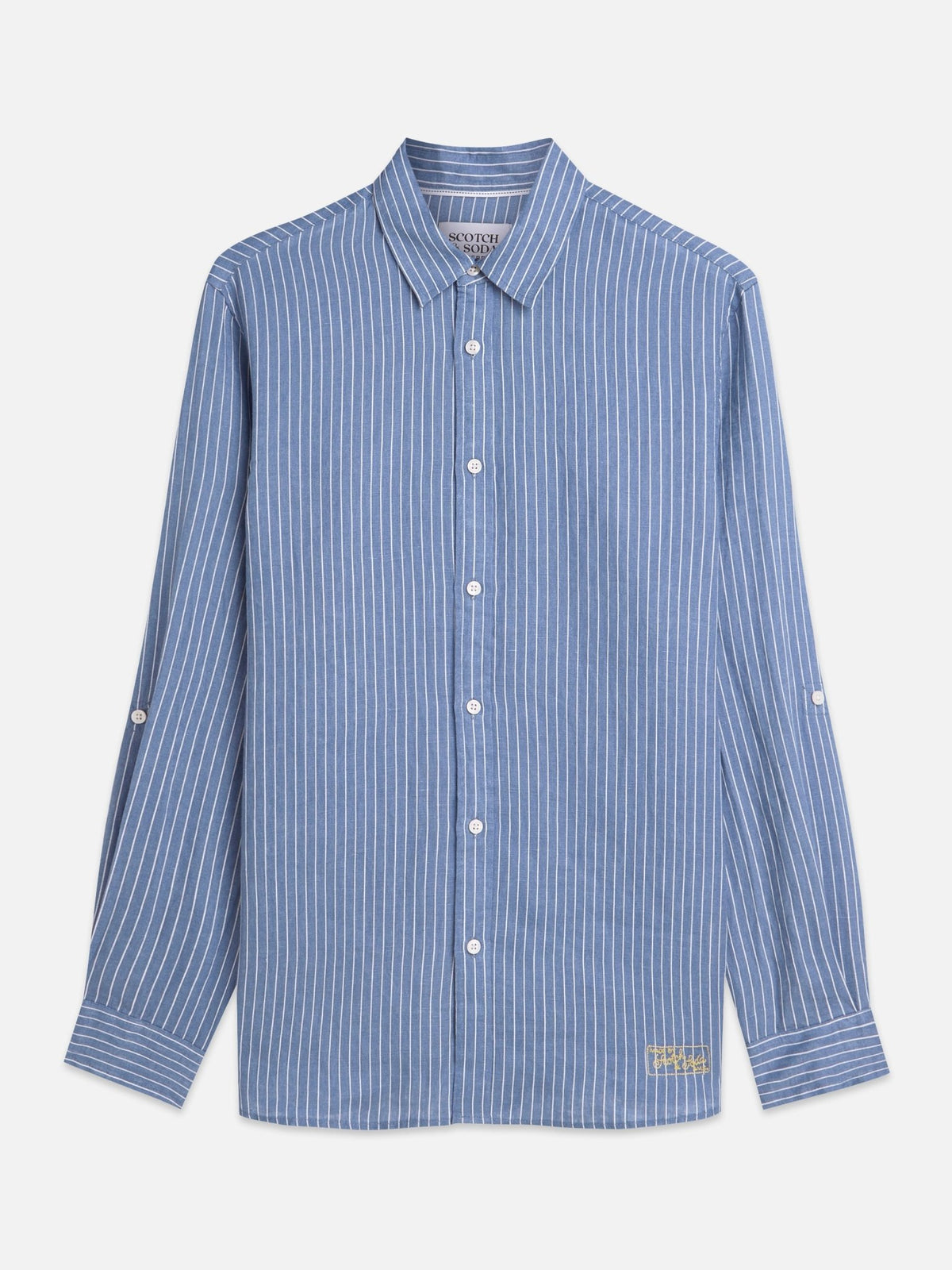 Linen Striped Regular Fit Shirt - Scotch & Soda South Africa