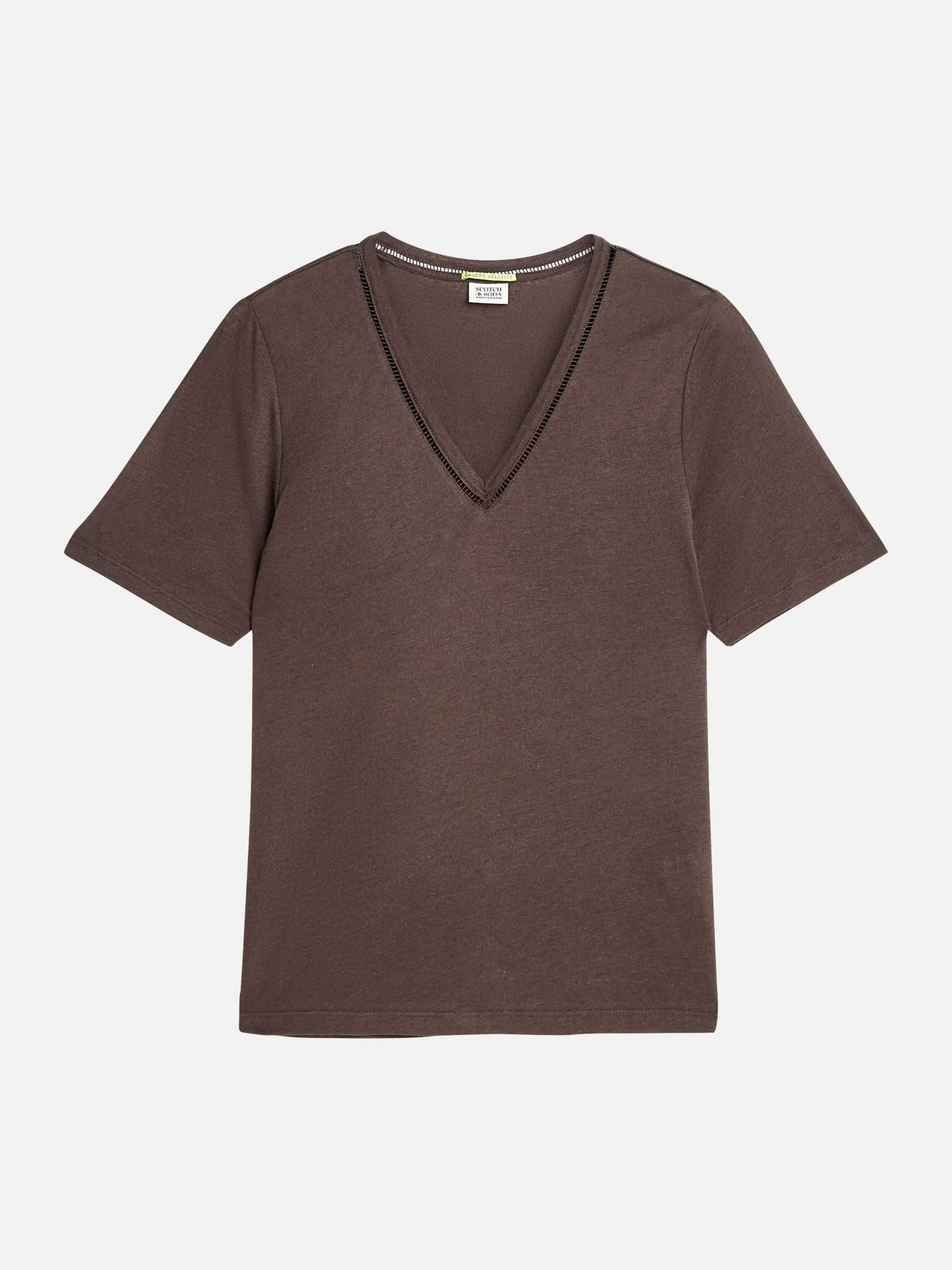 Linen V-Neck T-Shirt - Scotch & Soda South Africa
