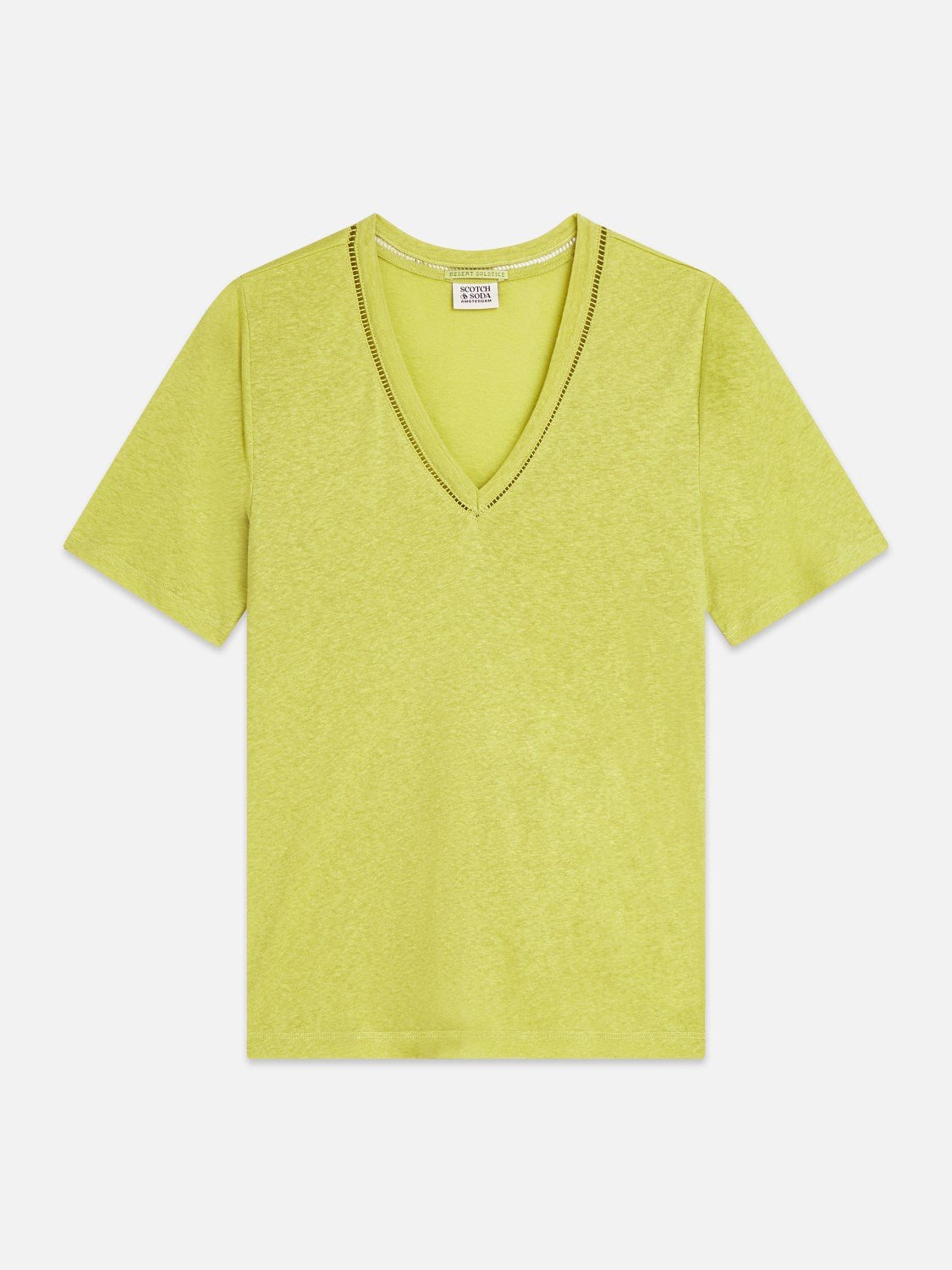 Linen V-Neck T-Shirt - Scotch & Soda South Africa