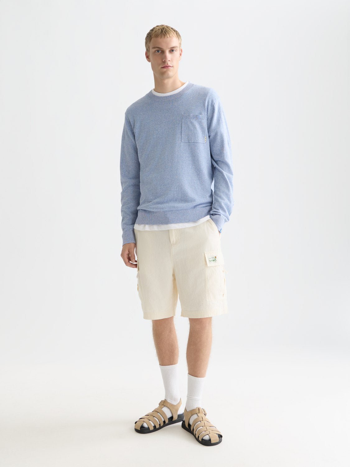 Linenblend Melange Regularfit Pullover - Scotch & Soda South Africa