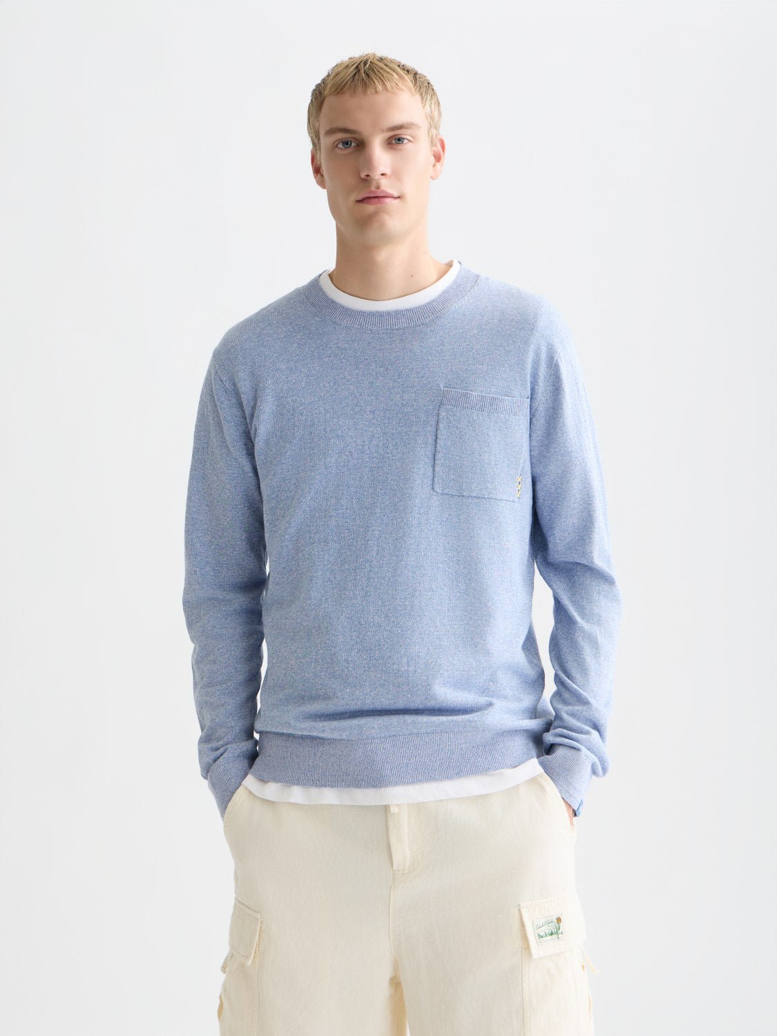 Linenblend Melange Regularfit Pullover - Scotch & Soda South Africa