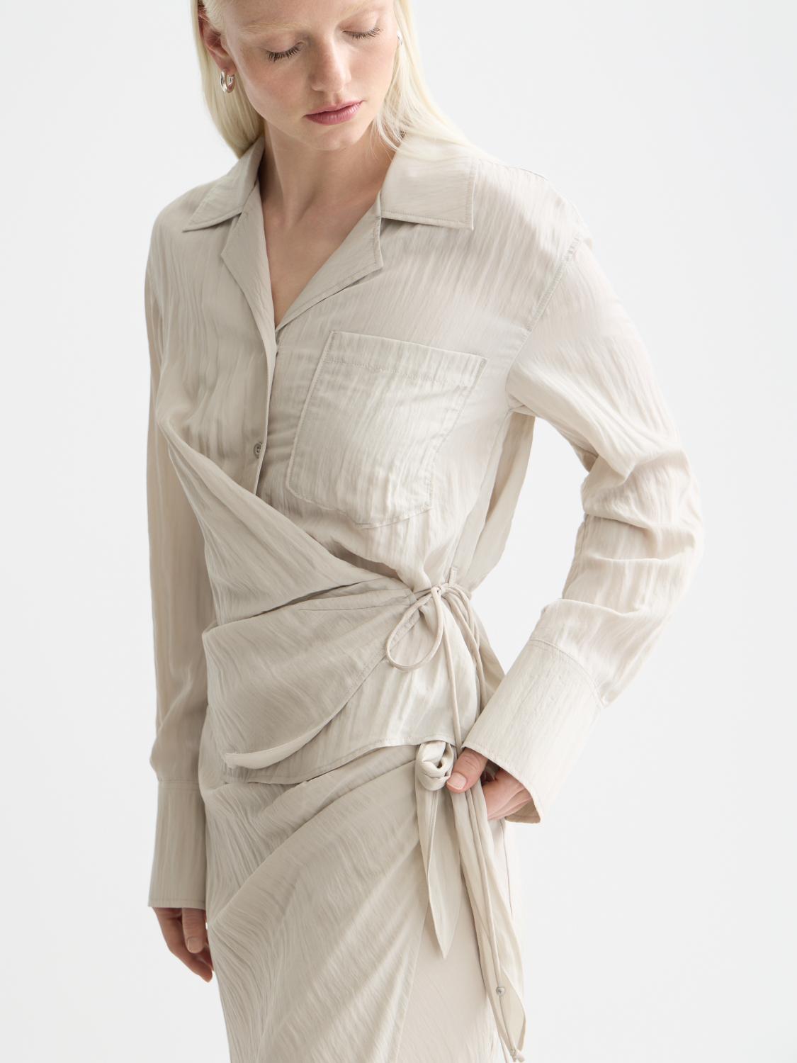Long Sleeve Wrap Shirt - Scotch & Soda South Africa