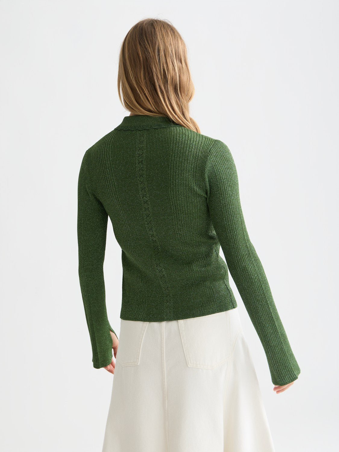Metallic Ribbed Collared Cardigan - Scotch & Soda South Africa