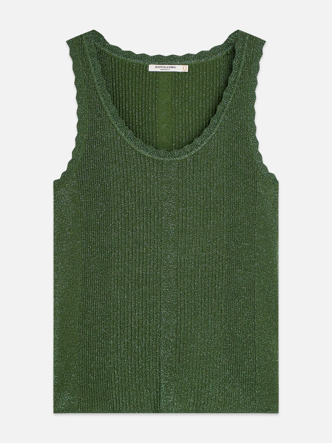 Metallic Ribbed Knitted Tank - Scotch & Soda South Africa