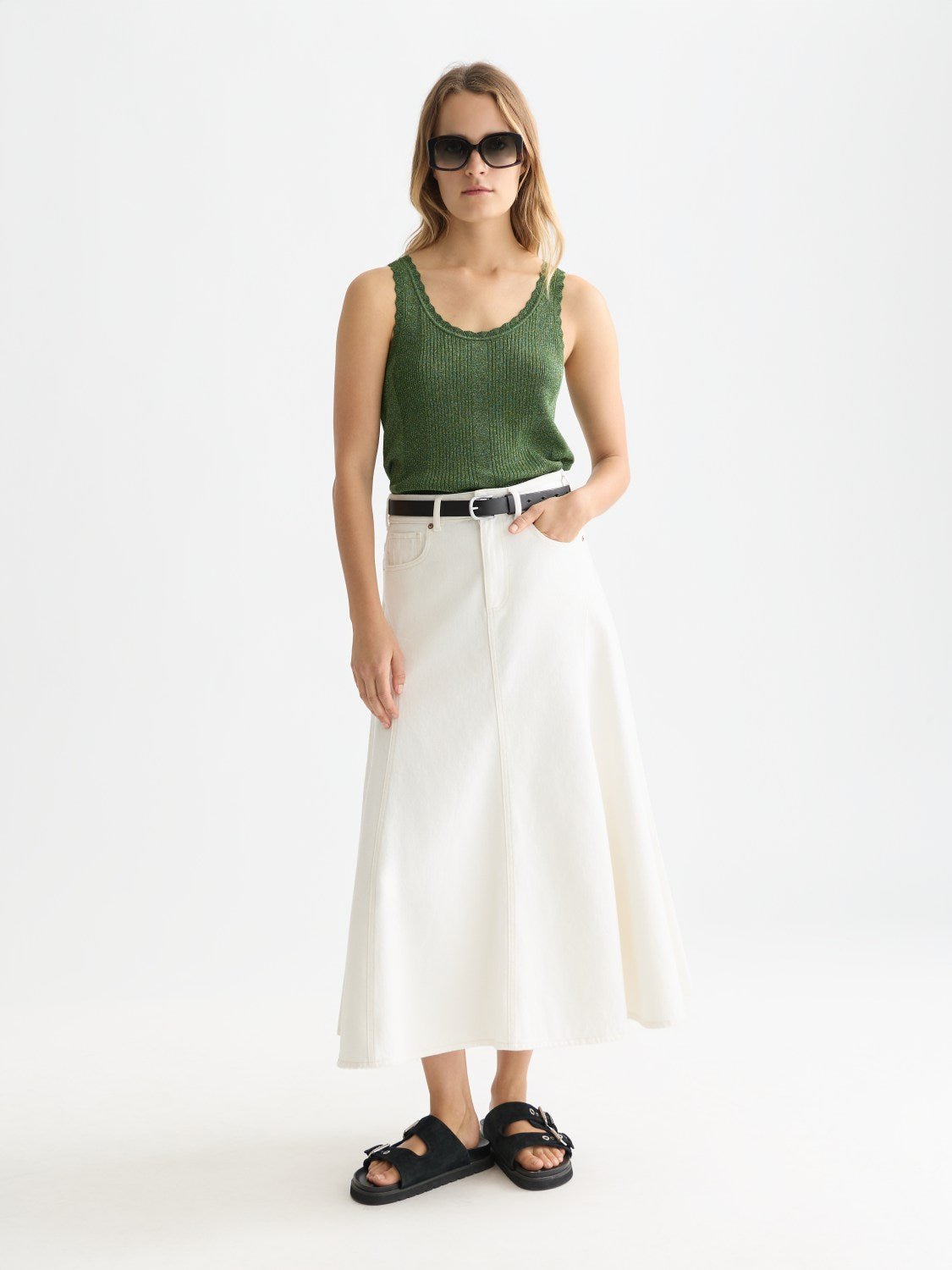 Metallic Ribbed Knitted Tank - Scotch & Soda South Africa