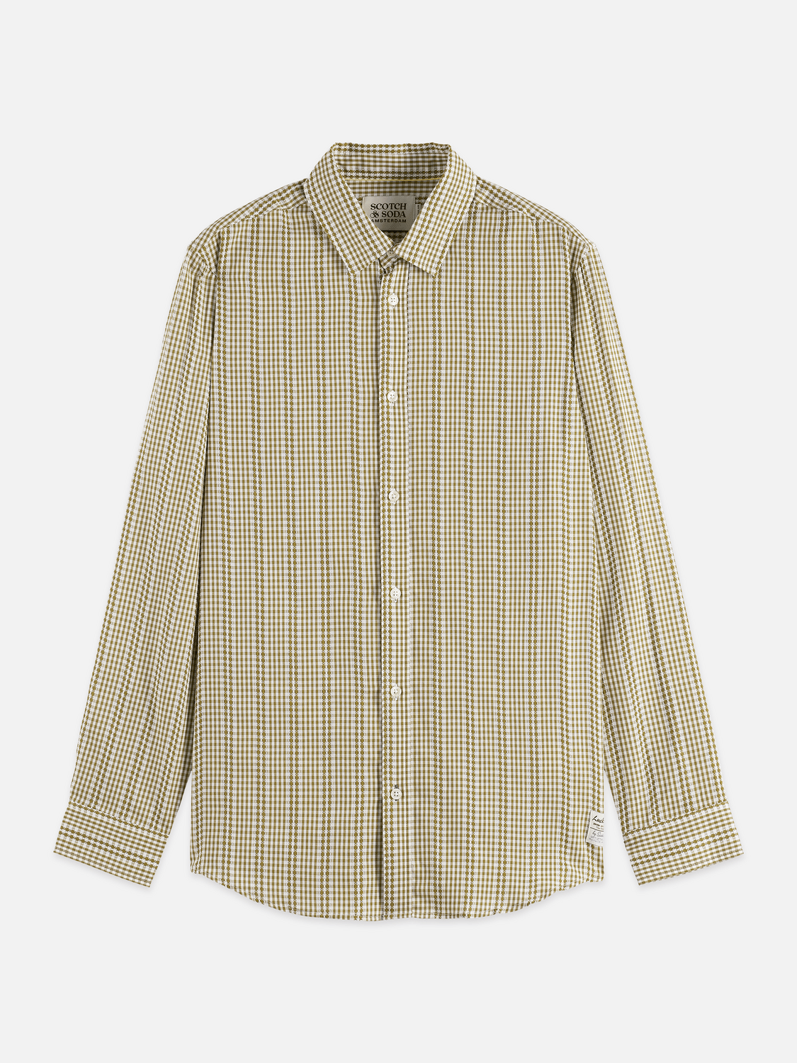 Microcheck Cotton Poplin Shirt - Scotch & Soda South Africa