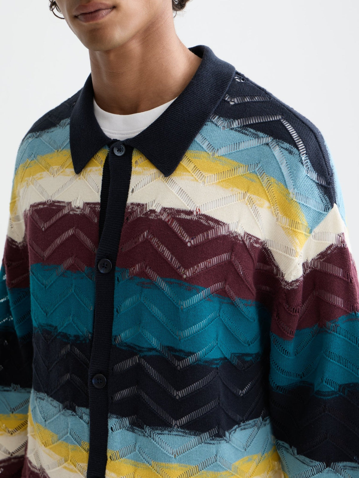 Open Structure Knitted Cardigan - Scotch & Soda South Africa