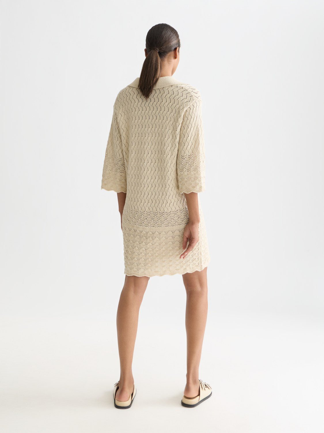 Pointelle Stitch Knitted Short Tunic Dress - Scotch & Soda South Africa
