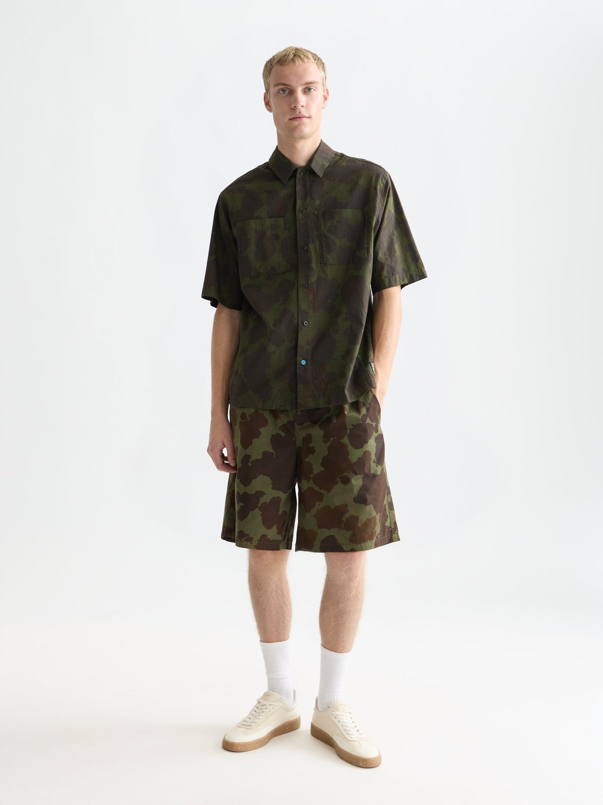 Printed Cotton Ripstop Relaxed Fit Short-Sleeved Shirt - Scotch & Soda South Africa